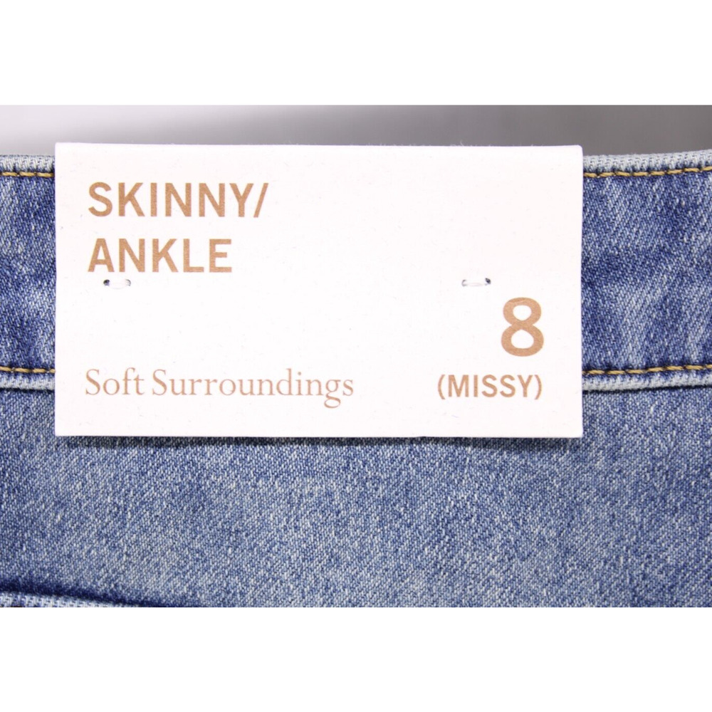 Soft Surroundings The Ultimate High Rise Skinny Ankle Jeans Sliver Lake 8 NEW - Picture 6 of 10